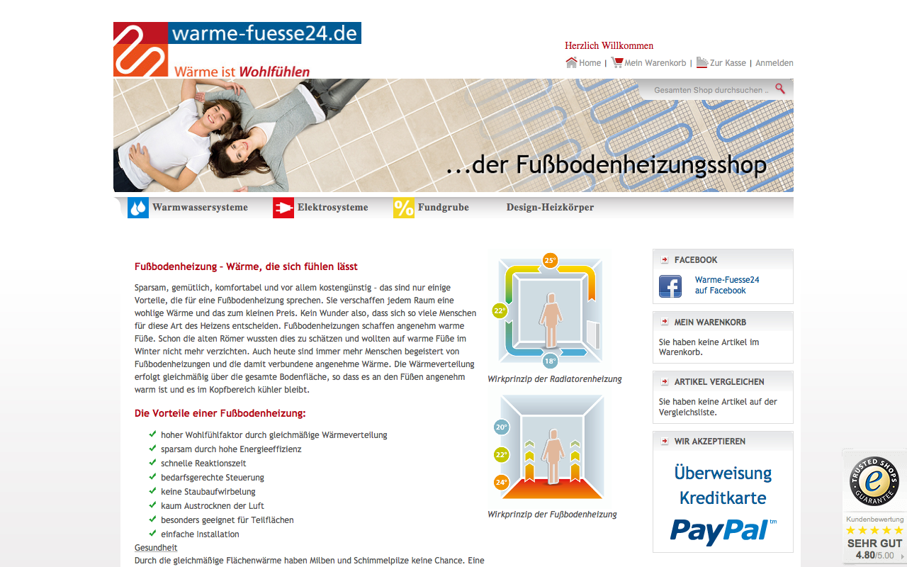 Screenshot Online-Shop warme-fuesse24.de